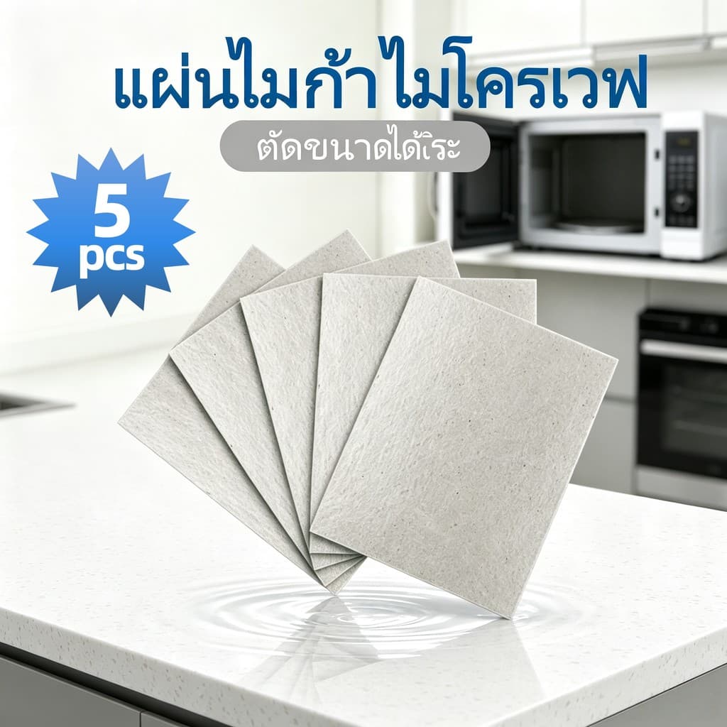 แผ่นไมก้าไมโครเวฟ 5 แผ่น ขนาด 12×15 ซม. ตัดขนาดได้ อะไหล่ซ่อมเตาไมโครเวฟ