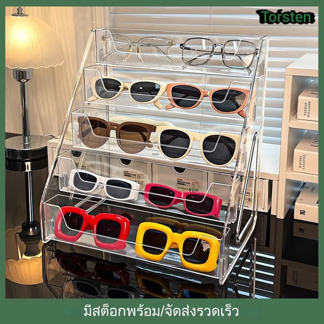 5 ชั้น ชั้นวางเครื่องสําอาง ชั้นวางลิปสติก วางน้ําหอมสําหรับเล็บ ของเล่นสะสมขนาดเล็ก แว่นตา…