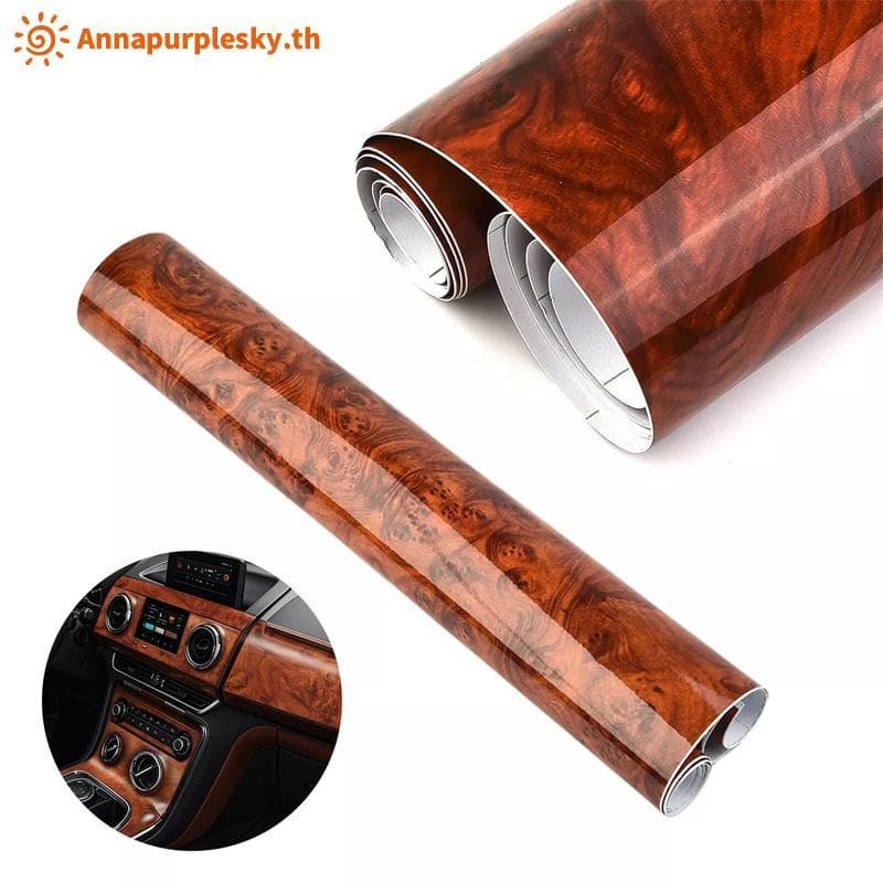 Annapursky กันน้ํา High Glossy สติกเกอร์รถลายไม้ไวนิล Decal, Auto อุปกรณ์ตกแต่งภายใน TH