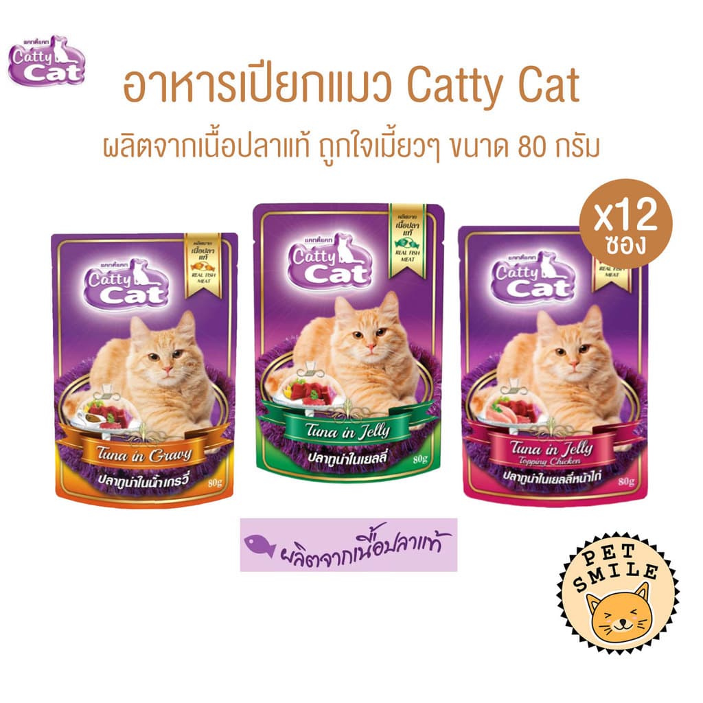 Catty cat แคทตี้แคท อาหารเปียกแมว อร่อยเต็ม 10 ถูกใจเมี้ยวๆ ขนาด 80 กรัม รูปที่ 1