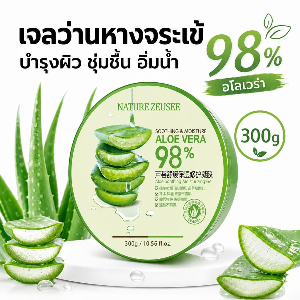 300g🎋 เจลซ่อมผิว aloevera gel กระชับรูขุมขน เจลว่านหางจรเข้ เจลว่านหางจระเข้ วานหางจระเข้เจลของแท้ 100%…