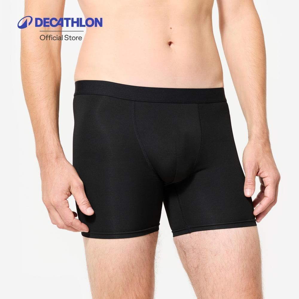 Decathlon Men'S Breathable Microfibre Boxers กางเกงบ็อกเซอร์ผู้ชายใส่วิ่ง ระบายอากาศได้ดี - Green Black