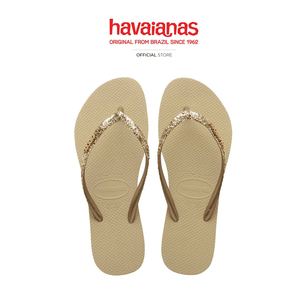 HAVAIANAS รองเท้าแตะ Slim Glitter II Flip Flops SAND GREY 414697501549F_C5CMXX