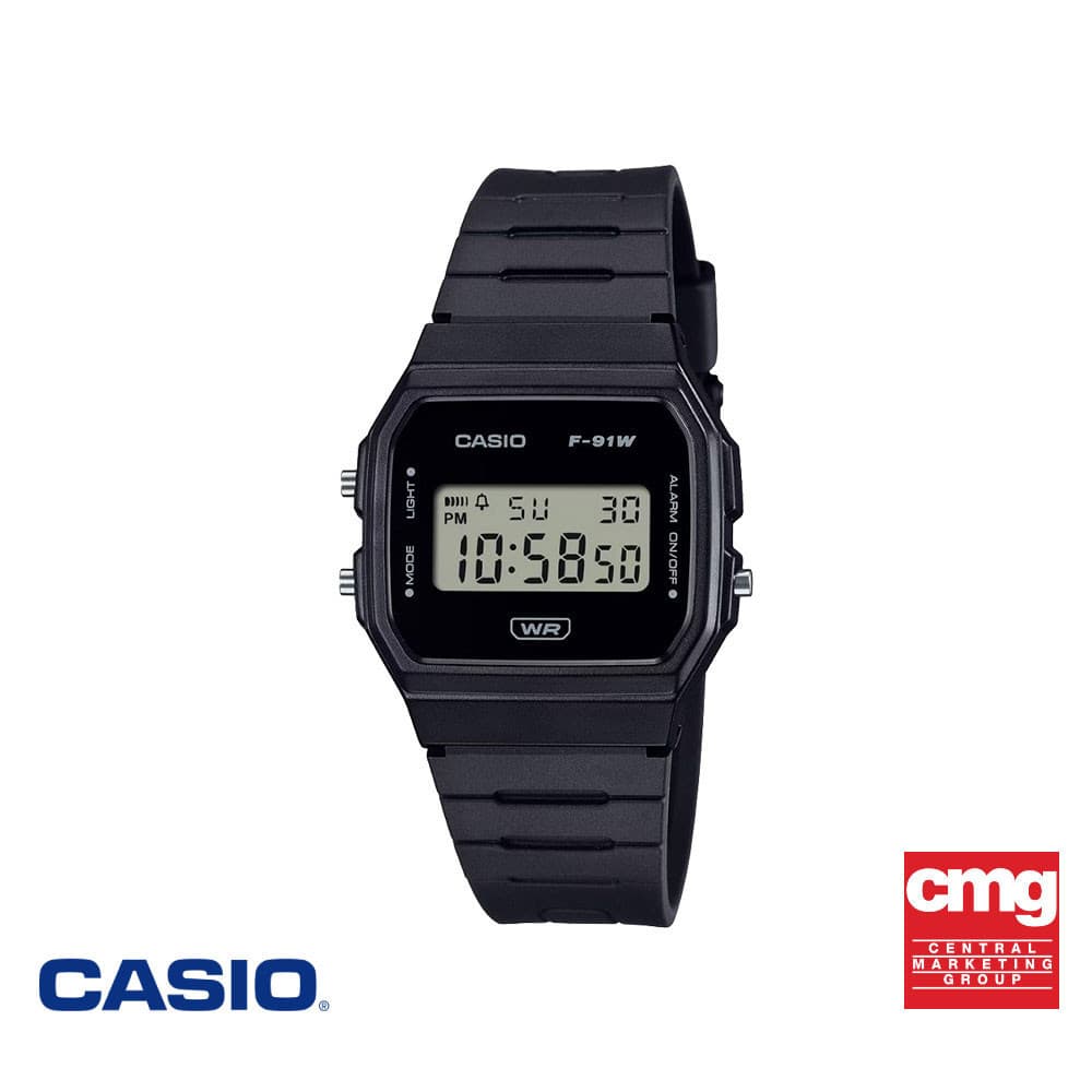 CASIO นาฬิกาข้อมือ CASIO รุ่น F-91WB-1ADF สายเรซิน สีดํา