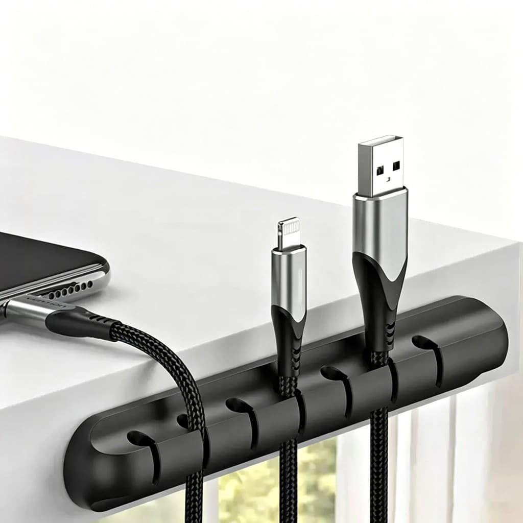 Kaelis ที่เก็บสายไฟ 3/5/7 รู จัดระเบียบสายไฟ ซิลิโคนจัดระเบียบสาย USB ที่จัดเก็บสาย คลิปหนีบสายเคเบิล