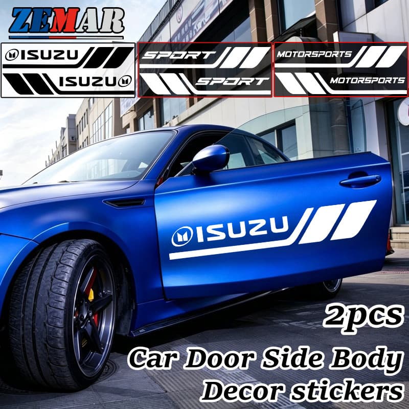 ISUZU สติกเกอร์ตกแต่งร่างกายด้านข้างประตูรถยนต์ สติกเกอร์กันน้ํารถยนต์ สติกเกอร์หางรถ ป้องกันรอยขีดข่วนฝาครอบ…