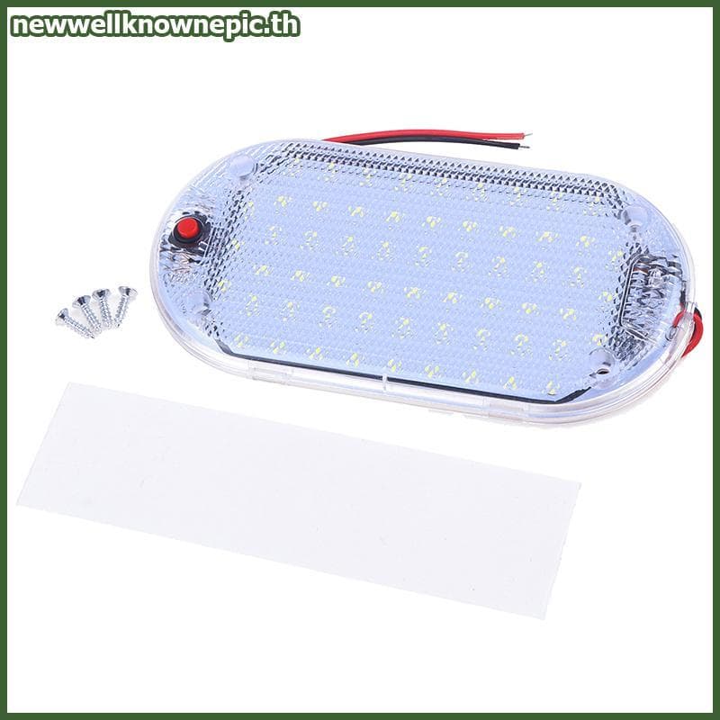 Newwellknownepic 60LED 12V-85V LED รถโดมหลังคาเพดานโคมไฟอ่านหนังสือภายในไฟหลังคารถรถยกความสว่างสูง Cabin…