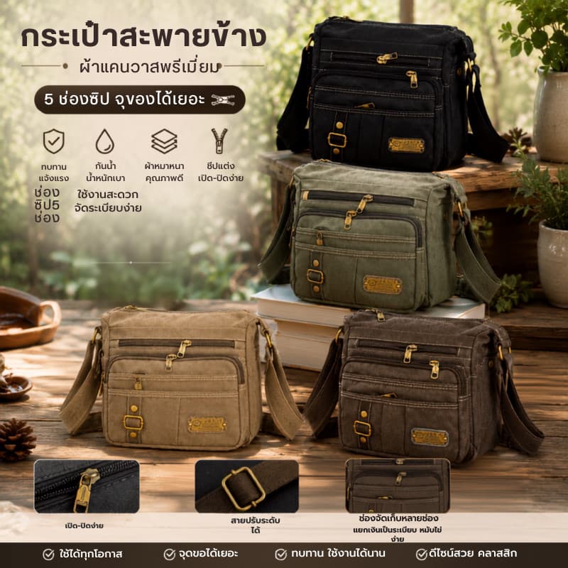 ZZ HOME01 กระเป๋าสะพายจูลองเล็ก สะพายข้างผู้ชาย กระเป๋าสะพายคาเลําตัว