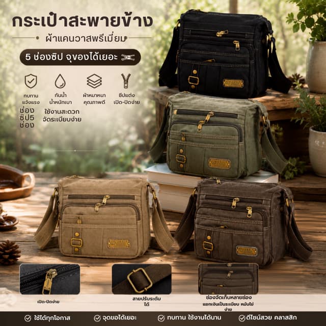 ZZ HOME01 กระเป๋าสะพายจูลองเล็ก สะพายข้างผู้ชาย กระเป๋าสะพายคาเลําตัว