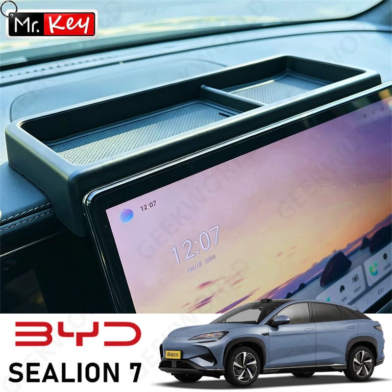 สําหรับ BYD SEALION 7 EV กล่องเก็บของด้านหลังแดชบอร์ด Organizer ถาดกันลื่นอุปกรณ์ตกแต่งภายในรถยนต์