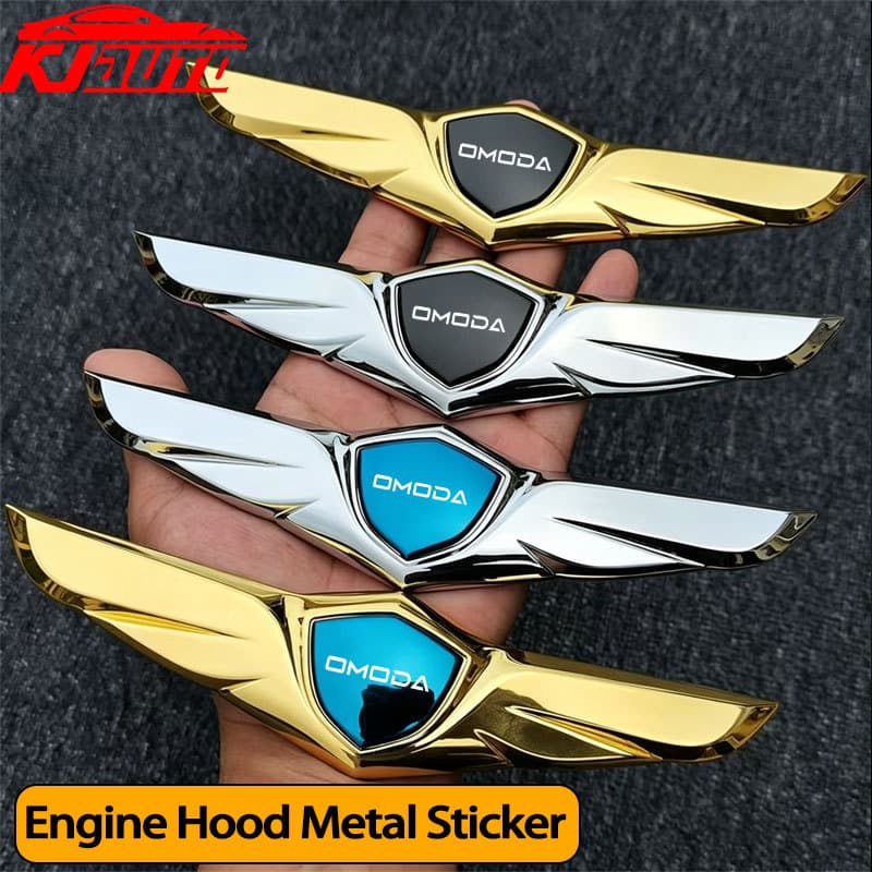 3D Wing-Shaped สังกะสีเครื่องยนต์ Hood โลหะป้ายสัญลักษณ์สําหรับ Chery Omoda C5 C6 E5 S5 C9 Chromed รถด้านข้าง…