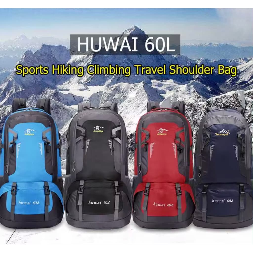 กระเป๋าเดินทาง Huwai 60 Lกับ40L กระเป๋าเป้สะพายหลัง ขนาด 60กับ40 ลิตร ใหญ่จุใจเหมาะสําหรับสวมใส่เดินทางเเละปีน…