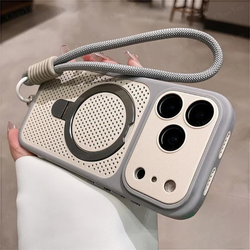 เคลือบถุงลมนิรภัยผิว-รู้สึกกระจายความร้อนวงเล็บเคสโทรศัพท์แม่เหล็กเข้ากันได้สําหรับ ไอโฟน 18 17 16 15 14 13…