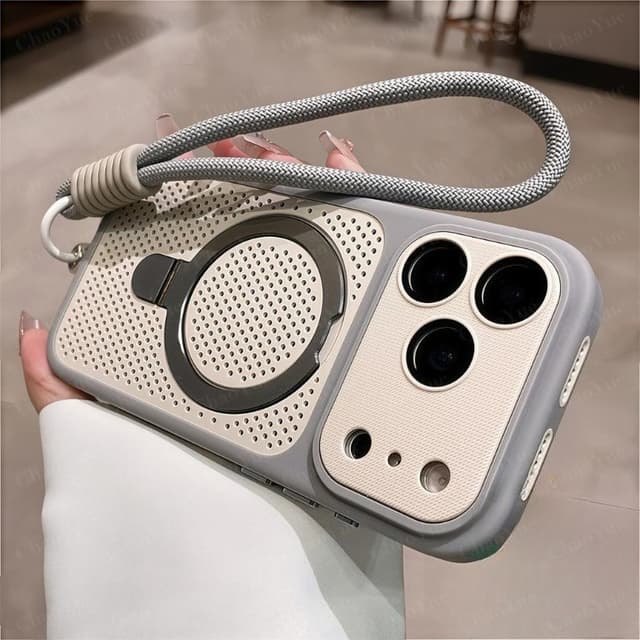เคลือบถุงลมนิรภัยผิว-รู้สึกกระจายความร้อนวงเล็บเคสโทรศัพท์แม่เหล็กเข้ากันได้สําหรับ ไอโฟน 18 17 16 15 14 13…