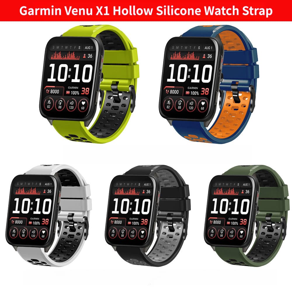 เหมาะสําหรับสายรัด Garmin Venu X1 กีฬารุ่นรูระบายอากาศนาฬิกา Garmin VenuX1 สายซิลิโคน