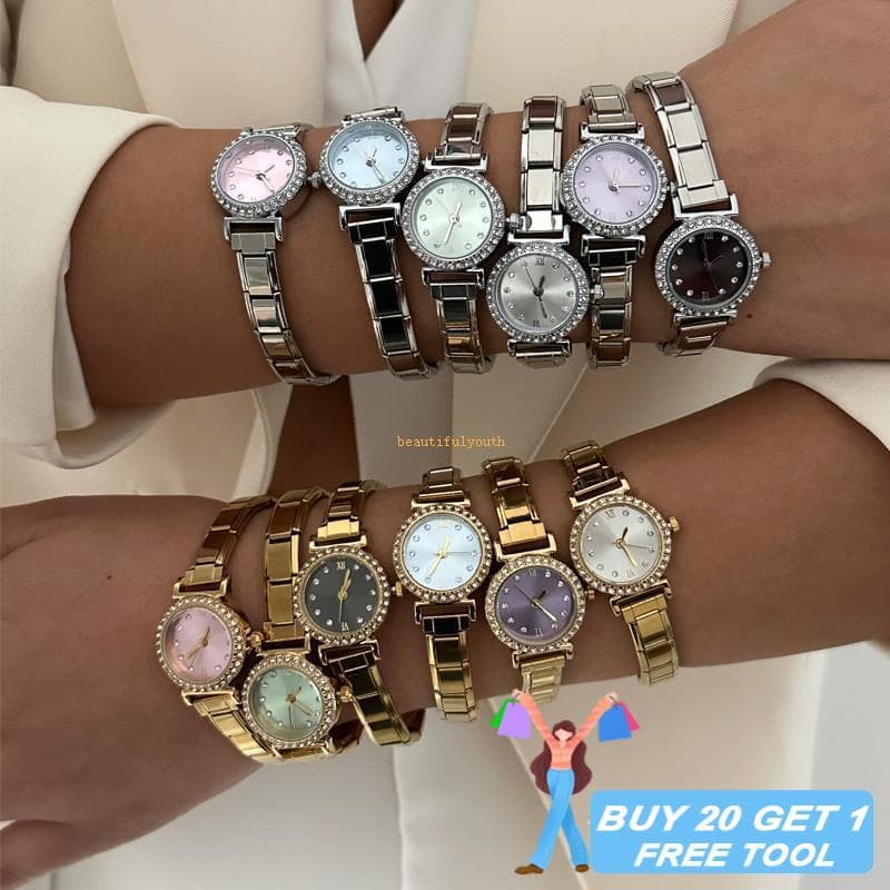 Y2K Creative Design สแตนเลสคุณภาพสูงผู้หญิงผู้ชายนาฬิกาสร้อยข้อมือ Fit 9 มม.DIY อิตาเลี่ยน Charm…