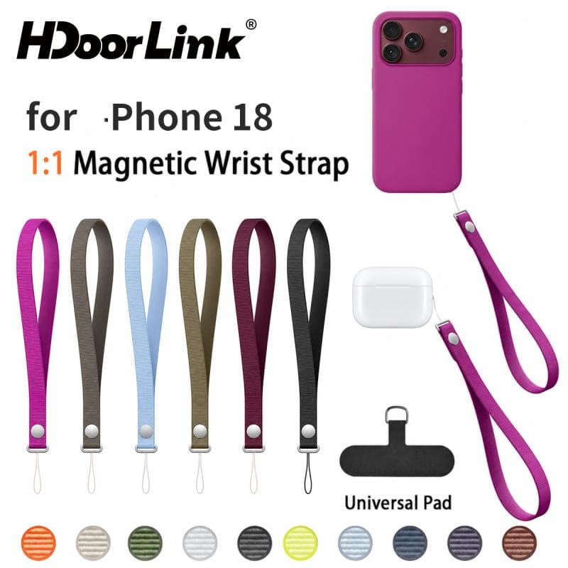 HdoorLink สายรัดข้อมือโทรศัพท์แม่เหล็ก + เชื่อมต่อสายรัด Crossbody สําหรับโทรศัพท์ iOS 18 Duo 17 16 Samsung…