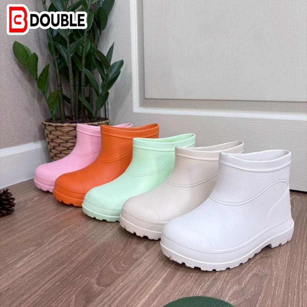 BB DOUBLE รุ่น CT607 รองเท้าบูทกันฝน กันนํา้ ใส่ทํางาน รองเท้าบูทแฟชั่น ยางEVA สูง 17 cm. สีส้ม ชมพู ครีม ขาว…
