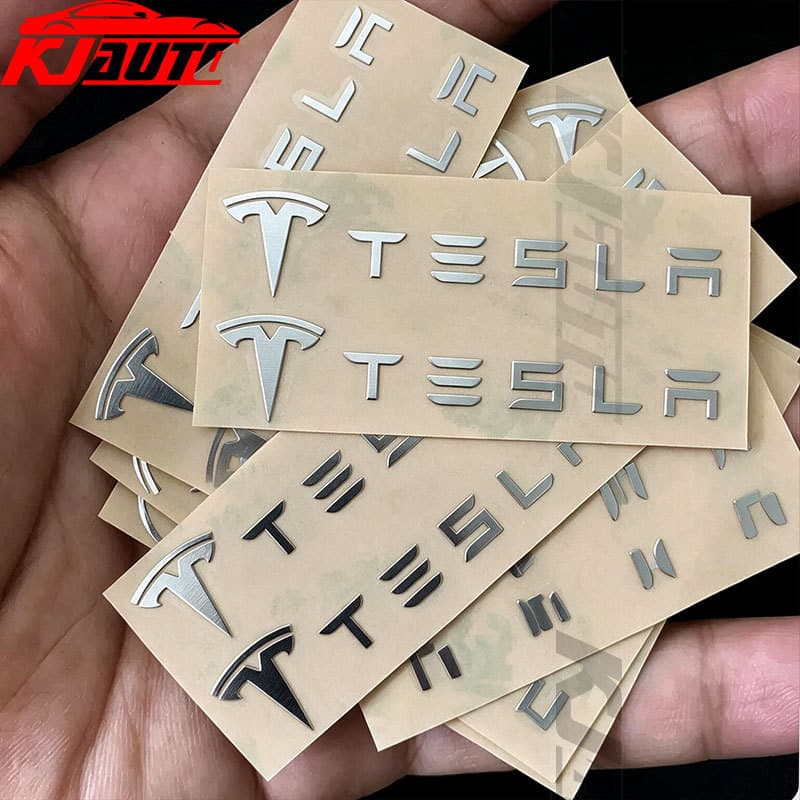 Tesla 3D โลหะกีฬารถสติกเกอร์ Auto ภายในสเตอริโอ Decal Badge สําหรับ Tesla รุ่น 3 รุ่น YX Cybertrunk Tesla กึ่ง