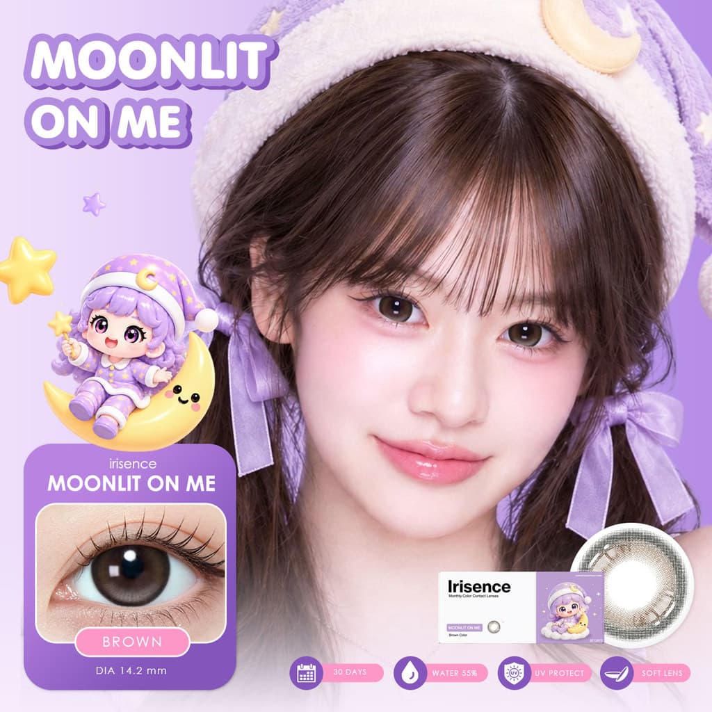 IRISENCE : Moonlit On Me สี Brown คอนแทคเลนส์รายเดือน น้ําตาลชาอู่หลง ตาละมุนฟีลลูกคุณ ใส่สบายตา แบบ Blister…