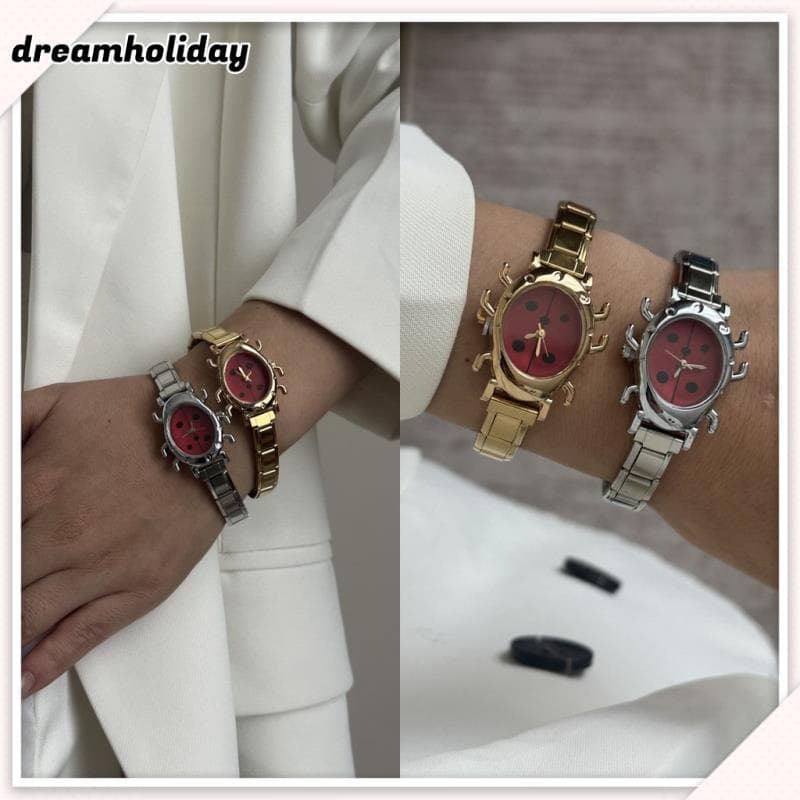 Shell Ladybug Star นาฬิกาข้อมือควอตซ์ทั้งสีสันเพื่อนที่ดีที่สุดพ่อดอกไม้อิตาเลี่ยน Charm Links Fit 9…