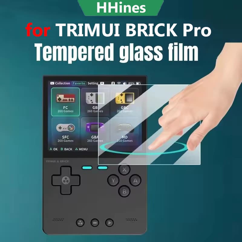 9H กระจกนิรภัยป้องกันหน้าจอสําหรับ Trimui Brick Pro เกมคอนโซลป้องกันหน้าจอ, HD Anti-Scratch…