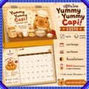 ปฏิทินตั้งโต๊ะ 2570 ปฏิทินไทย 2027 Yummy Capi ลายคาปิบาร่าน่ารัก ขนาด 8x7 นิ้ว บอกวันหยุด วันพระ