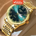 AMORA Original Luxury Waterproof Dual-Date Watch - Gold Fashion Business Stainless Steel Mens Quartz Watch…