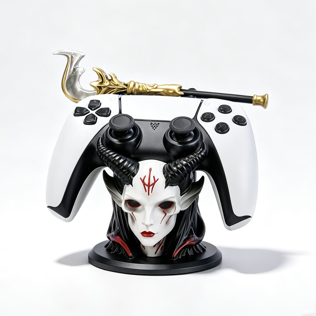 Gothic Devil Face Gamepad Stand Desk Organizer, Universal Controller Display Dock เข้ากันได้กับ PS5, PS4,…