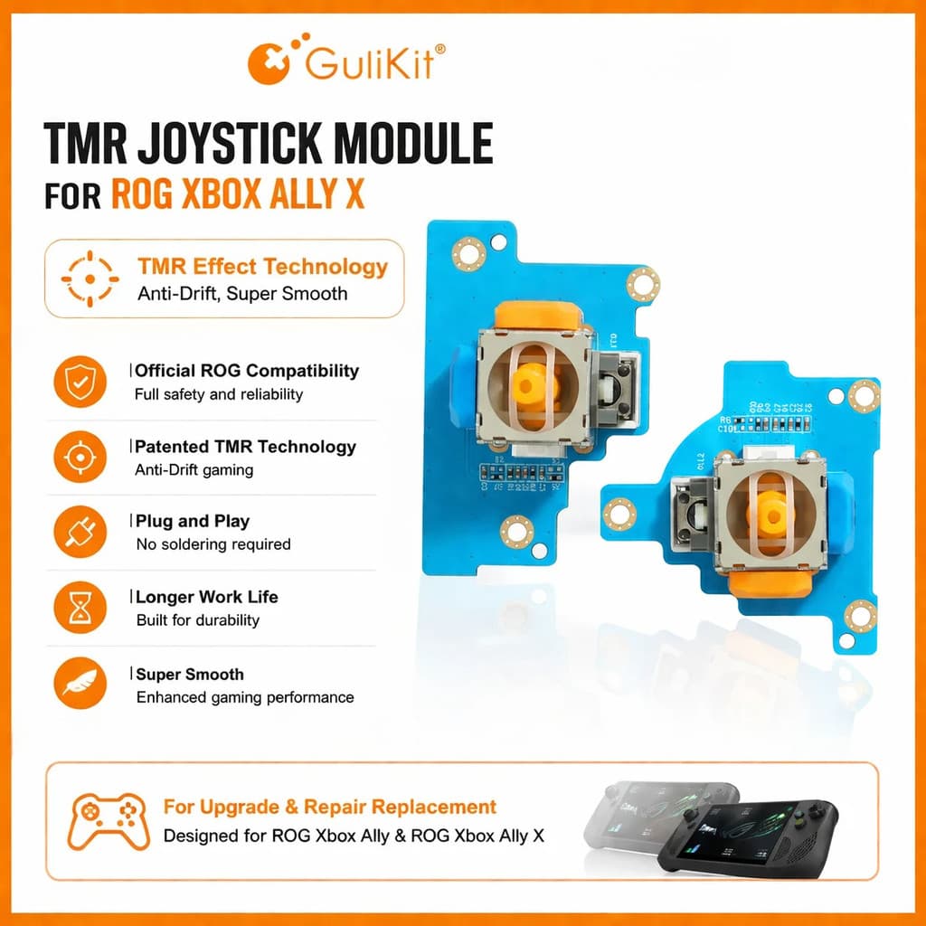 GuliKit RG02 TMR แม่เหล็กไฟฟ้าจอยสติ๊กโมดูล Anti-Drift Stick Repair สําหรับ ROG Xbox Ally X เกมคอนโซล