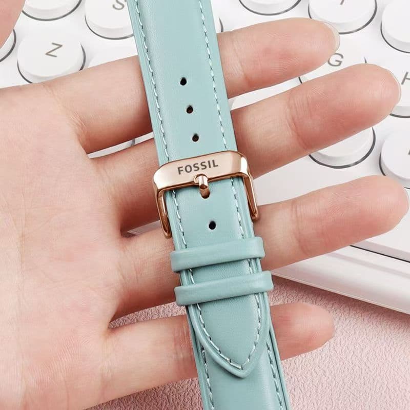 เหมาะสําหรับ Fossil สายนาฬิกาหญิง ES5068 ES4430 BQ3502 ES3988 สายหนังแท้ Pin Buckle อุปกรณ์เสริม