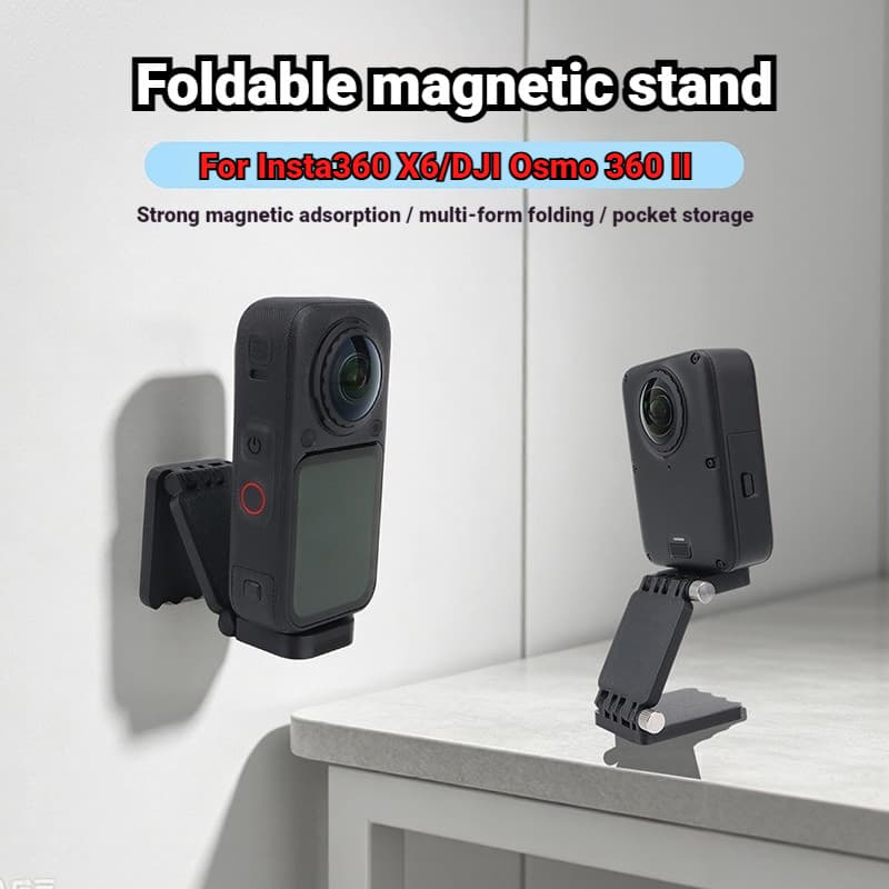 สําหรับ Insta360 X6/DJI OSMO 360 II วงเล็บแม่เหล็กแบบพับได้หลายมุมยิงวงเล็บคงที่