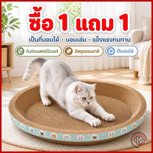 ที่ลับเล็บแมวทรงอ่าง ที่ฝนเล็บ พร้อมแคทนิปในตัว ใช้เป็นที่นอนได้ ของเล่นแมว อ่างลับเล็บแมว ที่ฝนเล็บแมว…