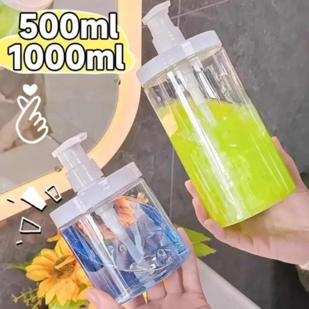 1/2ชิ้น500มิลลิลิตร/1000มิลลิลิตรขวดปั๊ม-ขวดรีฟิลปากกว้าง-สําหรับการเดินทางสบู่อาบน้ําขวดเก็บ