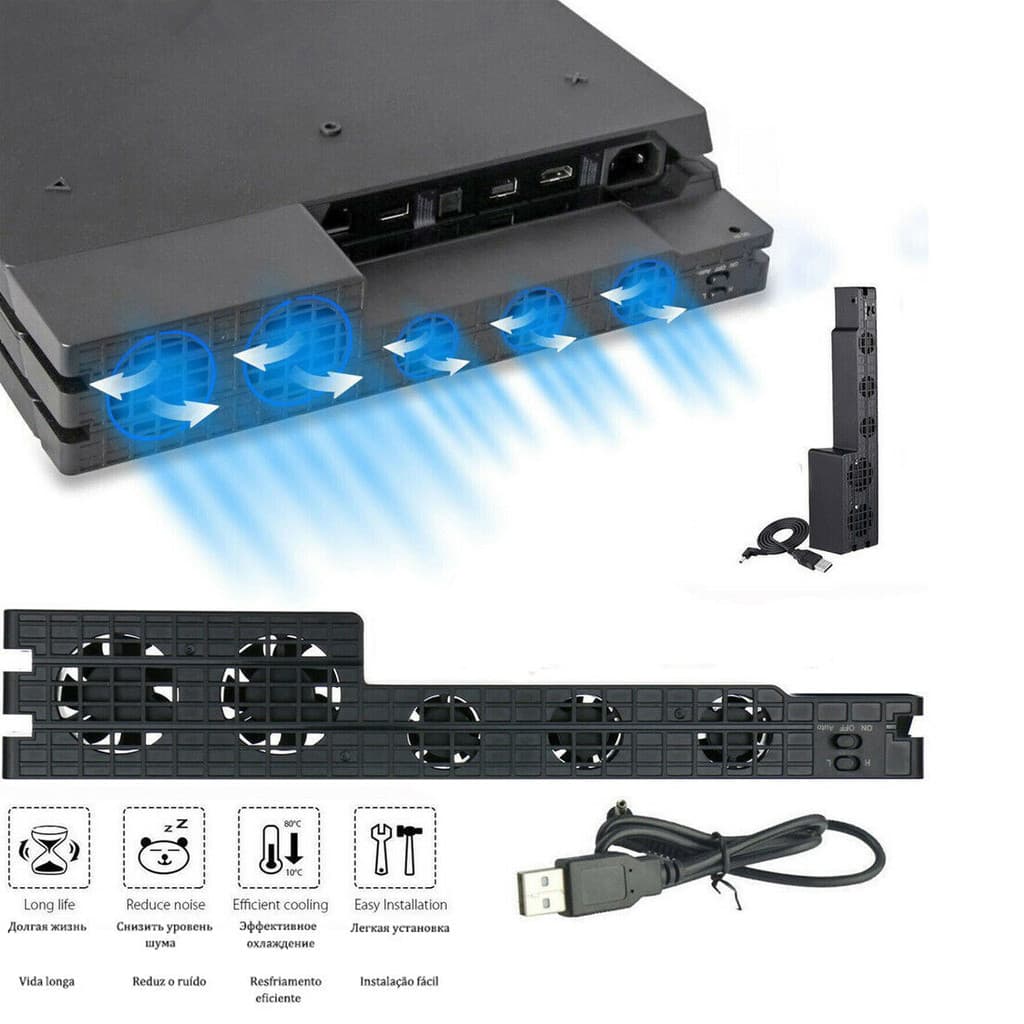 พัดลมระบายความร้อน Cooler DC 5V สําหรับ Sony PS4 Pro Slim เกมคอนโซล Playstation Play Station PS 4 ตู้เย็น USB…