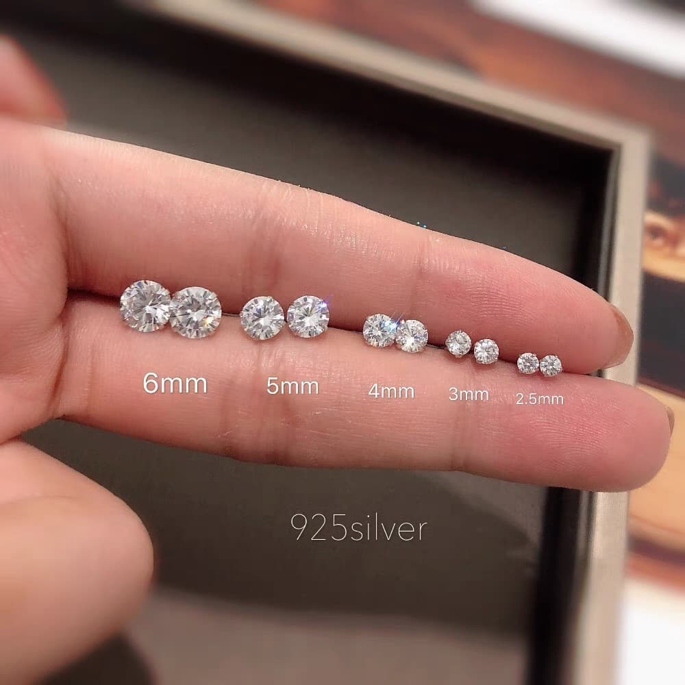 ต่างหูเพชร เงิน92.5%(1คู่) เพชรCZ สวยหรู ไม่คัน ไม่แพ้ เกรดพรีเมี่ยม NA02. PO2. Mellow