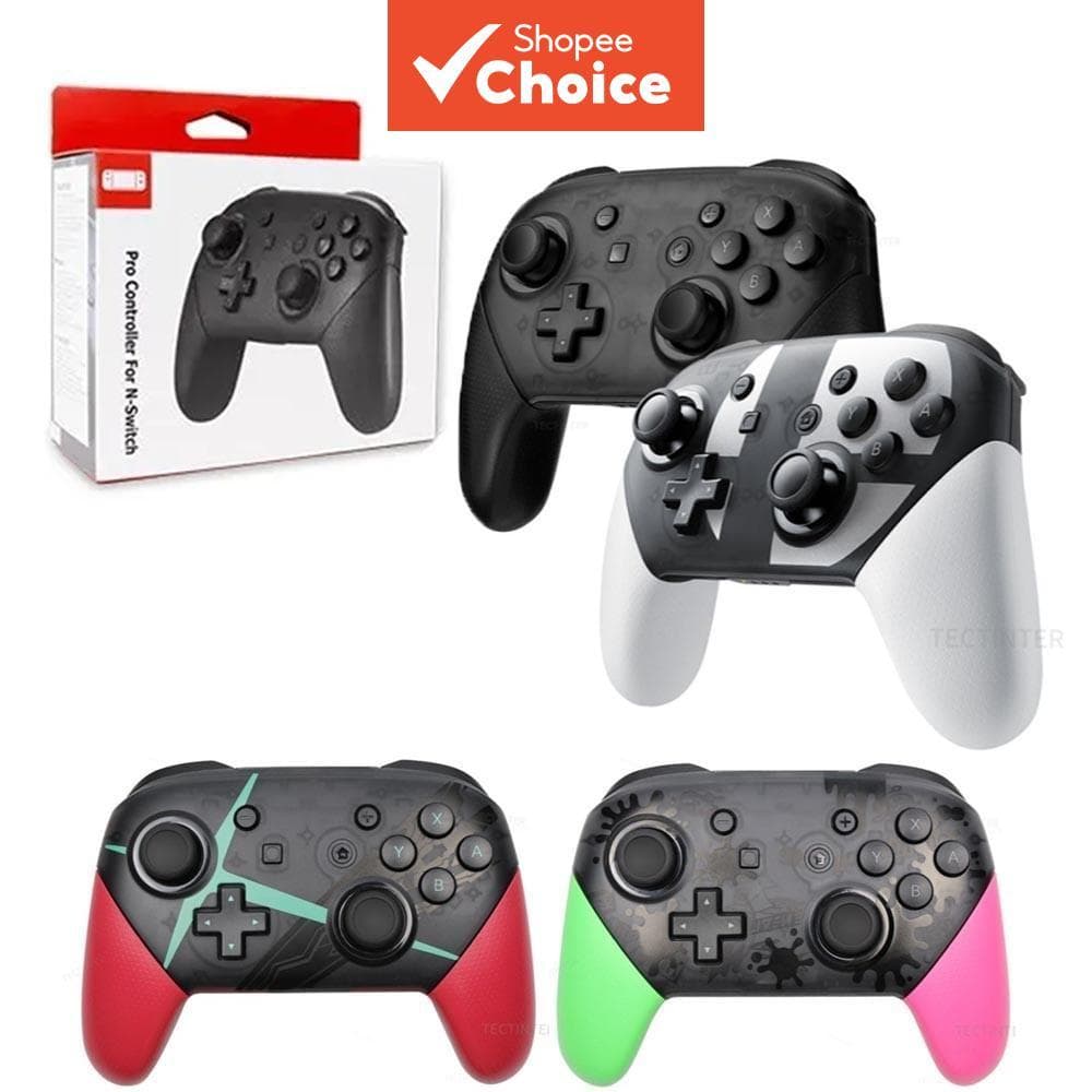 ตัวควบคุมเกมไร้สายบลูทูธสําหรับ Nintendo Switch พร้อมปลอกนิ้วสําหรับเล่นเกม