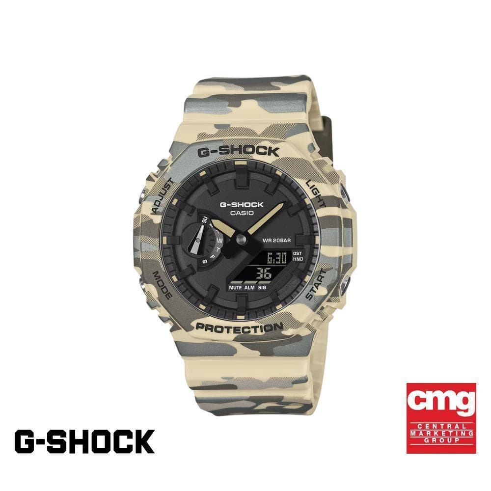 CASIO นาฬิกาข้อมือผู้ชาย G-SHOCK รุ่น GA-2100CM-5ADR สายเรซิ่น สีลายพราง