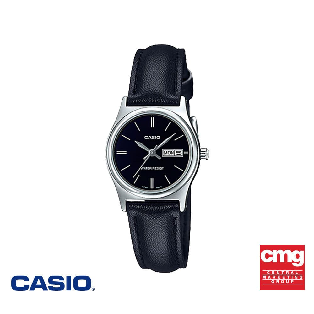 CASIO นาฬิกาข้อมือ CASIO รุ่น LTP-V006L-1B2UDF สายหนัง สีดํา