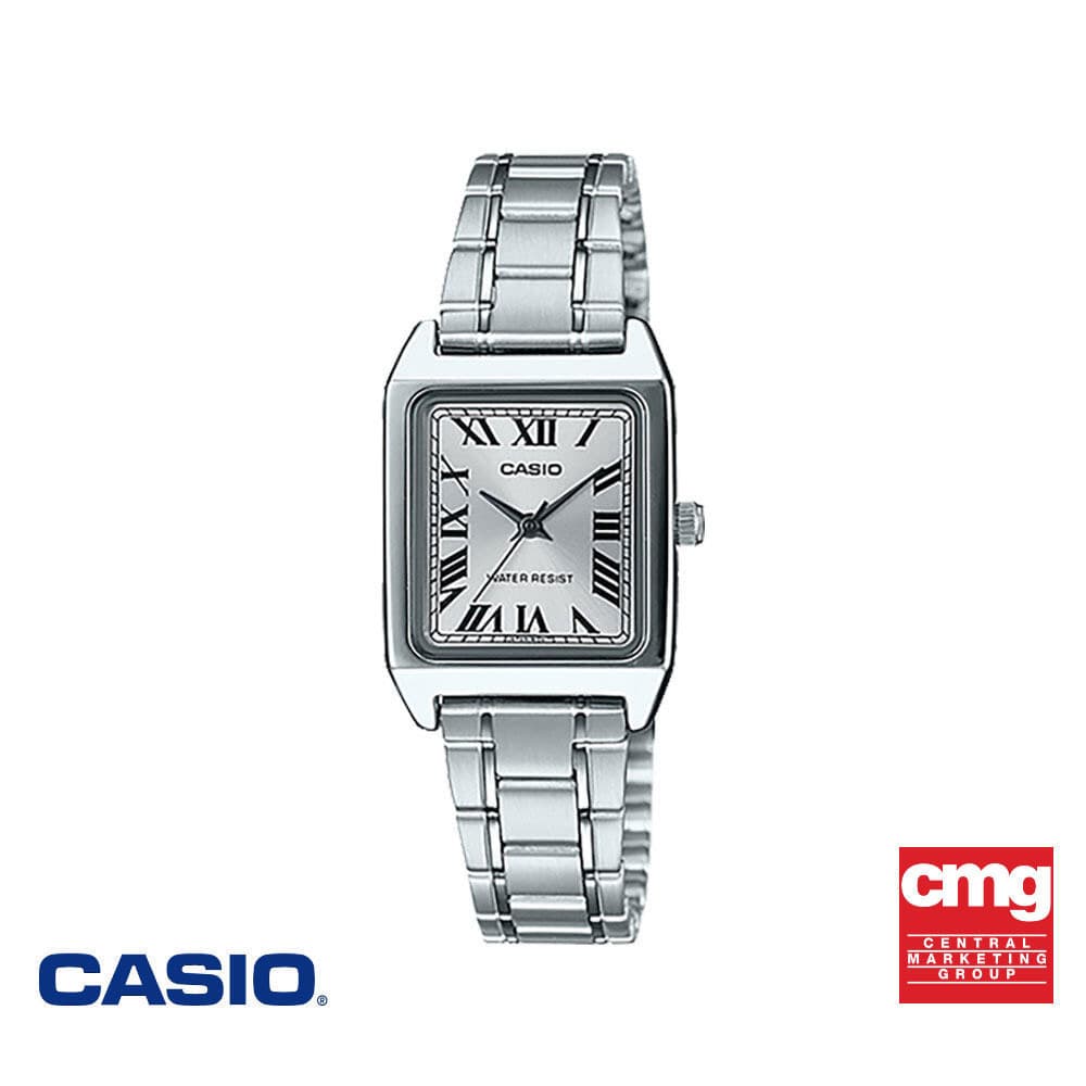 CASIO นาฬิกาข้อมือ CASIO รุ่น LTP-V007D-7BUDF วัสดุสเตนเลสสตีล สีขาว