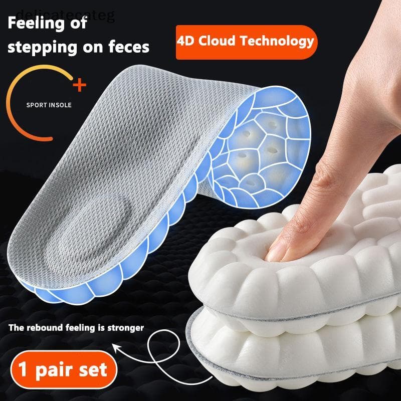 Delicateg ความยืดหยุ่นสูง Latex Sport Insoles นุ่มรองเท้า Pads Arch สนับสนุน Orthotic Insoles Breathable…