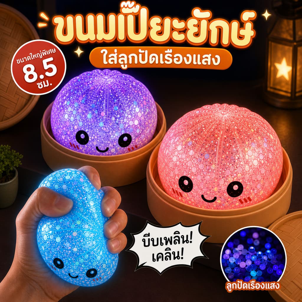 จัดส่งด่วน Squishy สกุชชี่ซาลาเปากลิตเตอร์ Rainbow Mystery Bun สโลวรีบาวด์ นุ่มเด้ง ของเล่นคลายเครียด…