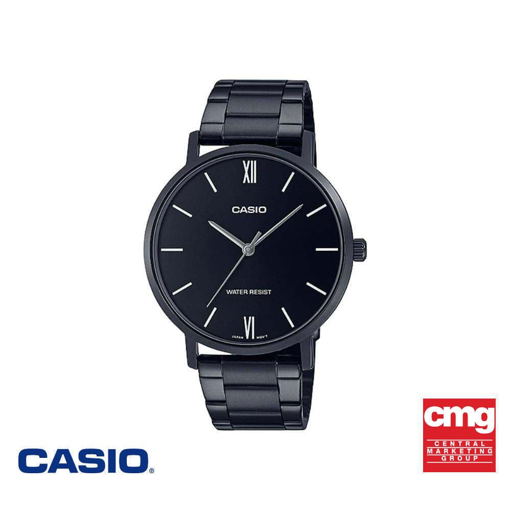 CASIO นาฬิกาข้อมือ CASIO รุ่น MTP-VT01B-1BUDF วัสดุสเตนเลสสตีล สีดํา