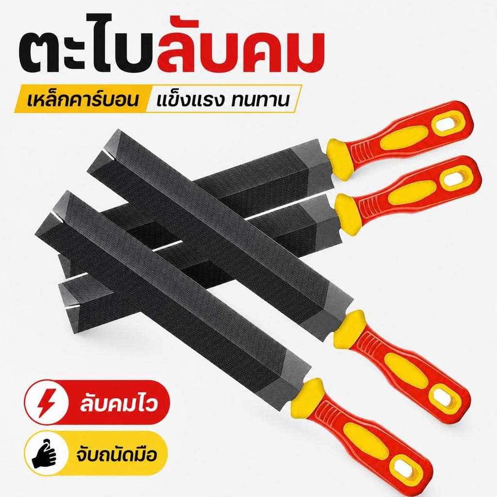ตะไบลับคม ตะไบลับใบมีดตัดหญ้า มีดพร้า มีดทําสวน เหล็กคาร์บอนชุบแข็ง ลับคมไว ด้ามจับยางกันลื่น เครื่องมือเกษตร
