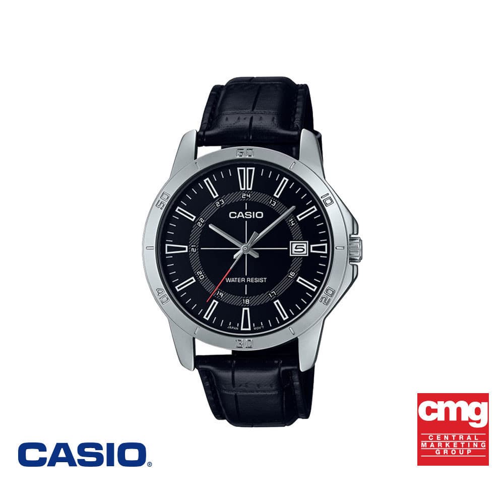 CASIO นาฬิกาข้อมือ CASIO รุ่น MTP-V004L-1CUDF สายหนัง สีดํา