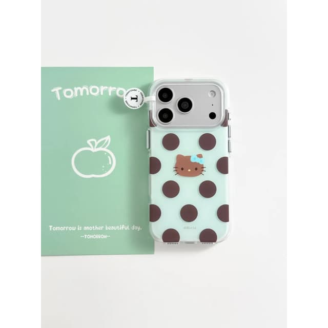 เคสโทรศัพท์ Polka Dot Pixel การ์ตูนสองชั้นกันกระแทกสไตล์น่ารักสําหรับ iPhone 17 Pro Max 16 Pro Max 15 Pro Max…