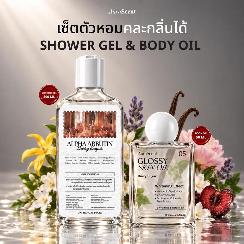 เซ็ตตัวหอม คละกลิ่นได้ Shower gel & Body oil