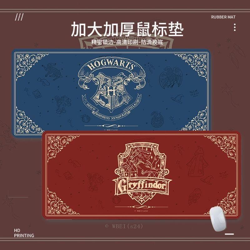 แผ่นรองเมาส์ Harry Potter Houses Series - Hogwarts Gryffindor Slytherin แผ่นรองโต๊ะขนาดใหญ่ ฐานกันลื่นหนา 3…