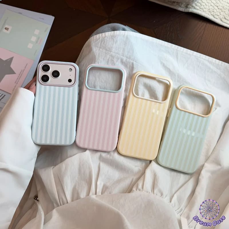 เคสเจลลี่พาสเทล สีหวานลายริ้ว เคสไอโฟน18เข้ากันได้กับIPhone 17 18 16 15 13 12 11 14 Pro Max Air 18 17 16 15…