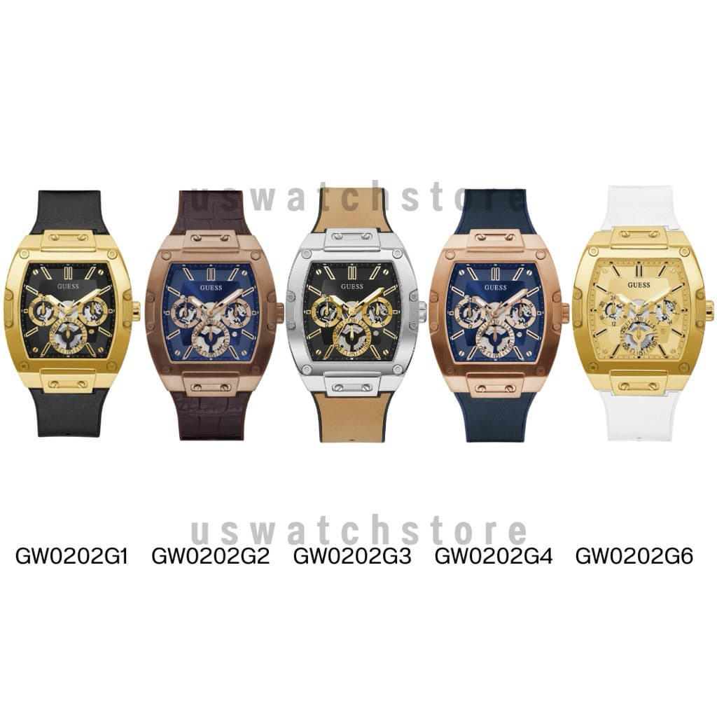 นาฬิกาผู้ชายสีดําและทอง-Tone นาฬิกามัลติฟังก์ชั่นสแควร์ GW0202G1 GW0202G4 GW0203G1 GW0032G1 43 มม. รูปที่ 1